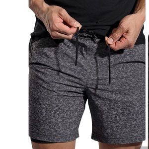 CHUBBIES Business Executives Sport Short, Dark Grey Heather/Black Liner, L, NWT